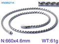 Cadena trenzada de acero inoxidable plateado de 660mm x 4,6mm con cierre de enchufe - Color Acero(KN38527-K)