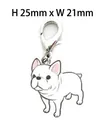 Ciondolo Bulldog Francese in smalto bianco con chiusura a moschettone argento - Bulldog Francese Bianco