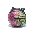 Bolso de baloncesto con grafiti, degradado colorido y correa de cadena dorada - Grafiti Multicolor A