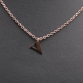 Minimalist rose gold stainless steel necklace featuring a polished letter V pendant - Rose Gold V
