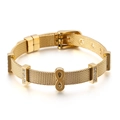 18K gold plated stainless steel mesh bracelet with infinity symbol and crystals - Gold (KB116559-KHY)