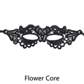 Schwarze Spitzenmaske mit Blumenherzmuster für Maskeraden und Halloween-Partys - Einheitsgröße / Schwarz Ungeformt - Blumenherz