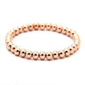 Polished 18K rose gold plated round bead bracelet for women with glossy metal finish - 4/6/8mm Combination Set / Rose Gold (4/6/8mm)