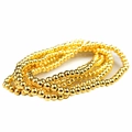 Close-up of 18K gold-plated beads showing the smooth metallic surface and reflective texture - 5pcs 4mm / Gold (Set of 5)