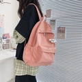 Zaino rosa minimalista impermeabile con ciondolo a cucciolo di peluche per studenti - 19 Pollici / Arancione