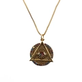 Collana a catena dorata con ciondolo occhio della provvidenza e zirconi colorati micro - 0065-Occhio della Provvidenza / Oro / Catena Veneziana