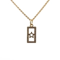 Collar dorado con colgante de estrella rectangular y circonitas micro pavé - Estrella 2 Hebilla Cadena O
