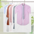 Translucent PEVA garment covers for hanging suits with zipper and dustproof protection - Small(60*90CM) / White