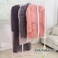Translucent PEVA garment covers with pink polka dots and zipper closure for suits - Children Style(45*70CM) / Pink Polka Dot