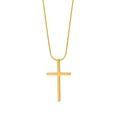 Collier avec pendentif croix en acier titane plaqué or 18 carats sur chaîne serpent - Doré