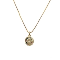 Gold star and moon pendant necklace with multicolored crystals and box chain - Moon 4 Vintage Starry Round Box Chain