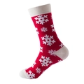 Winter-Socken mit rot-weißen Schneeflockenmustern auf sauberem weißem Hintergrund - Einheitsgröße / 176-Rot Schneeflocke