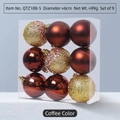Set di 9 palline di Natale marroni e dorate da 6cm in confezione trasparente - caffè
