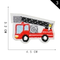 Self-adhesive red fire truck cartoon embroidery patch, dimensions 4.5cm x 3.2cm - Fire Truck