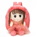 Pink plush doll backpack for kids aged 1-4 with 3D cute girl character design - Fairy Pink