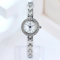Silver ladies quartz watch with rhinestone bezel and metal link bracelet Jw 6251 - Silver Case White Dial