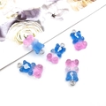 Ciondoli a forma di orsetto in resina sfumata rosa e blu per gioielli fai da te - Orso - Sfumato Blu Scuro Viola (12563)