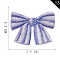Self-adhesive striped bow embroidery patch in lilac and blue colors, size 2.9x2.2 cm - Purple Blue Striped Bow