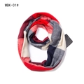 Scaldacollo a quadri rosso e blu con tasca a zip, sciarpa invernale calda ed elegante - Rosso a Quadri Grandi