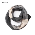 Tricolor knit neck gaiter in black, grey, and beige with pocket and zipper detail - Gray