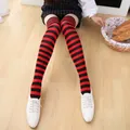 Classic red and black striped thigh high stockings for women with soft knitted texture - One Size / Red and Black Thin Stripes