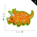 Écusson brodé dinosaure triceratops orange pour vêtements DIY, largeur de 4,6 cm - Style 2-Tricératops Orange