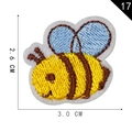 Cartoon bee embroidered patch in yellow and blue, self-adhesive, size 3.0 x 2.6 cm - Style 17-Yellow Honeybee