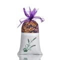 Hanging lavender sachet with purple mesh and linen bag for car and wardrobe freshness - Osmanthus