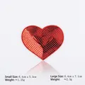 Sparkling red heart sequin embroidery patches for DIY clothing decoration in two sizes - Red Heart*Small Size #68