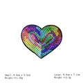 Colorful gradient heart sequin patch with black embroidered edge for DIY clothing decor - Colorful Heart*Small Size #78