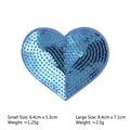 Blue heart-shaped sequin embroidery patch for DIY clothing decor in two sizes - Light Blue Heart*Small Size #74