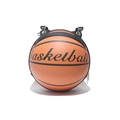 Chic orange basketball shaped crossbody bag with classic black graffiti texture - Yellow Brown