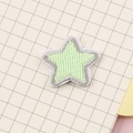 Star-shaped embroidered patch with green center and silver border for DIY clothing - Green