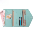 Portapassaporto verde menta con blocco RFID in pelle PU per sicurezza in viaggio - verde chiaro