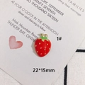 Macro detail of red strawberry pendant with size label on a decorative white card - 1# (22*15mm)