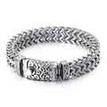 Bracciale da uomo punk in acciaio al titanio con catena a chiglia e chiusura incisa - 18cm / Stile Nuvola della Fortuna (KB113828-BD)