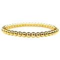 Minimalist 18K gold plated beaded bracelet with highly polished 4-8mm metal spheres - 5mm / Gold