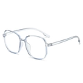 Fashionable oversized transparent square anti-blue light glasses frame for women - Transparent Blue