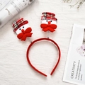 Christmas snowman headband with red bow and spring design for holiday party accessory - Plaid Snowman Style 21