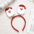 Christmas headband with red checkered Santa Claus dolls on bouncy springs for party fun - Plaid Santa Claus Style 20