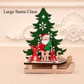 Large size painted wooden Christmas sleigh puzzle with Santa Claus and XMAS letters - Large Santa