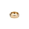 Bague en acier inoxydable plaqué or 18K avec une surface géométrique hexagonale moderne - US 7 / Doré