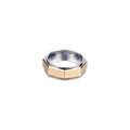 Oktogonaler Ring aus 18K Gold und Silber zweifarbigem Edelstahl für Herren - US 7 / Zweifarbig (Gold & Silber)