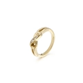 Anello in acciaio al titanio dorato con simbolo dell'infinito e micro-set di pietre - US 6 / Oro