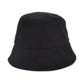 Detailed view of black corduroy bucket hat showing vintage ribbed texture and soft fabric - M (56-58cm) / Black