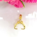 Cierre de colgante bañado en oro de 14K con tres diamantes brillantes para joyería DIY - Color Dorado (Retención de Color)