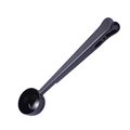 Black stainless steel coffee measuring spoon with integrated bag sealing clip functional - Black