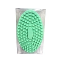 Mint green silicone baby bath and hair massage brush in transparent packaging - Emerald Green