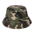 Dettaglio della trama del cappello alla pescatora invernale mimetico in lana di agnello - 58cm / Mimetico Verde