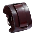 Vintage donkerbruine brede leren armband met gesp voor heren, verstelbare punkstijl item - Bruin
